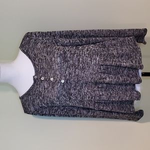 Forgotten Grace Gray Long Sleeve Knit Blouse
